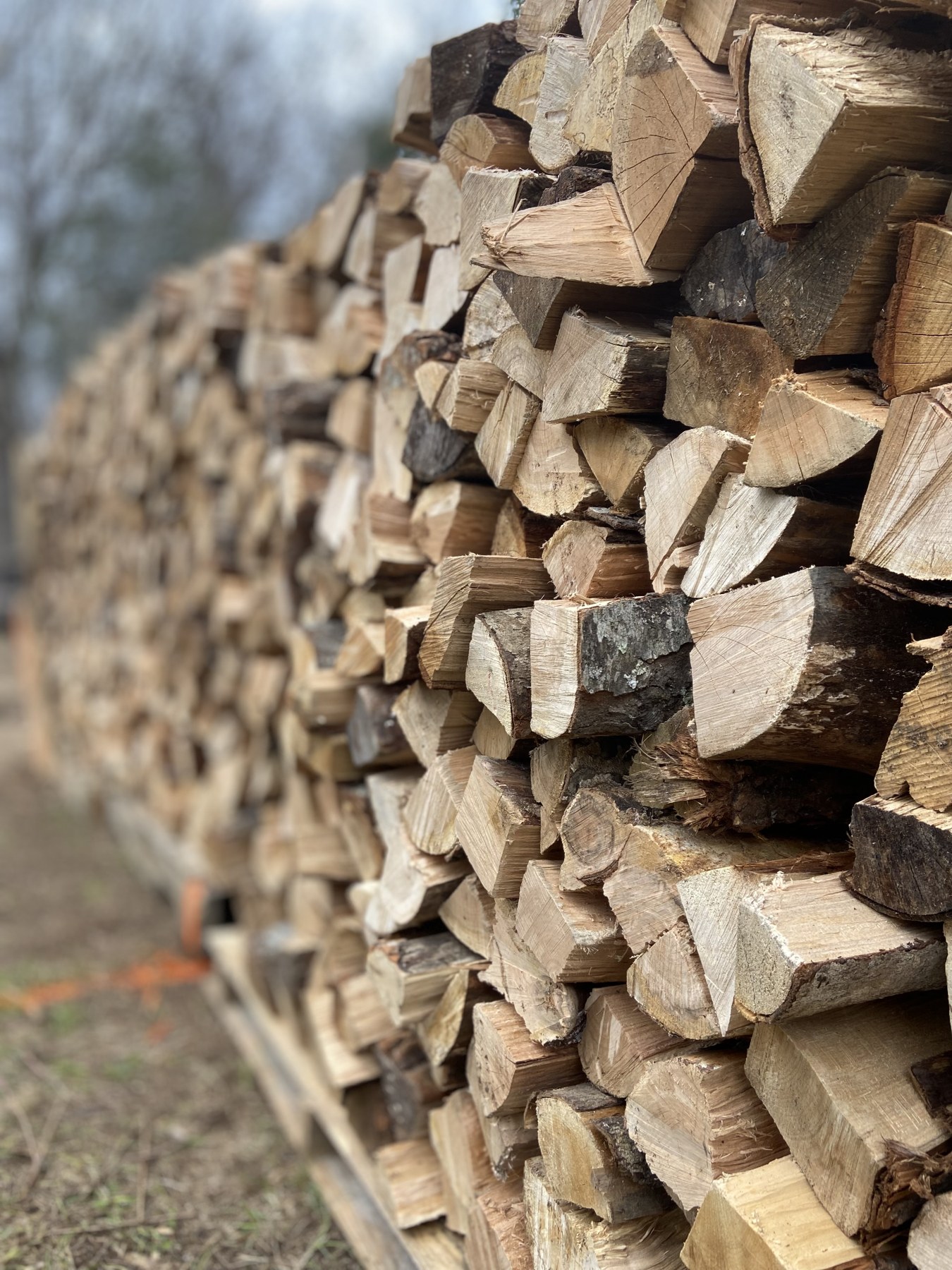 Southside's clean split hardwood stacked and ready for delivery